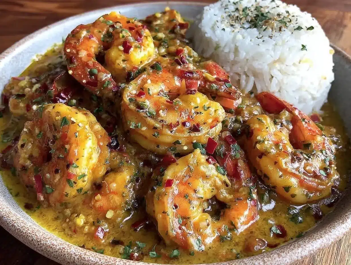 Creamy Garlic Shrimp in Coconut Milk Recipe Easy Light Lunch Delight 4 creamy garlic shrimp in coconut milk preparation steps