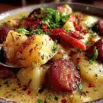 creamy potato and sausage chowder - featured image