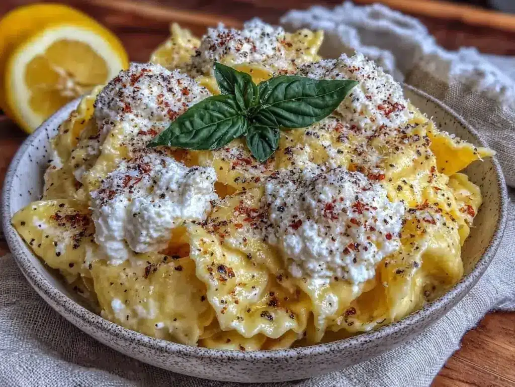 creamy ricotta pasta - featured image
