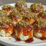 creamy ricotta pistachio honey bites - featured image