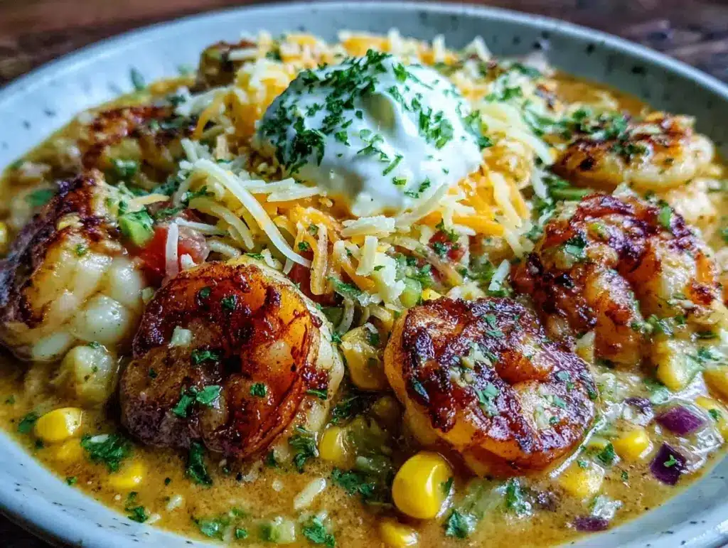 creamy seafood and shrimp chili - featured image