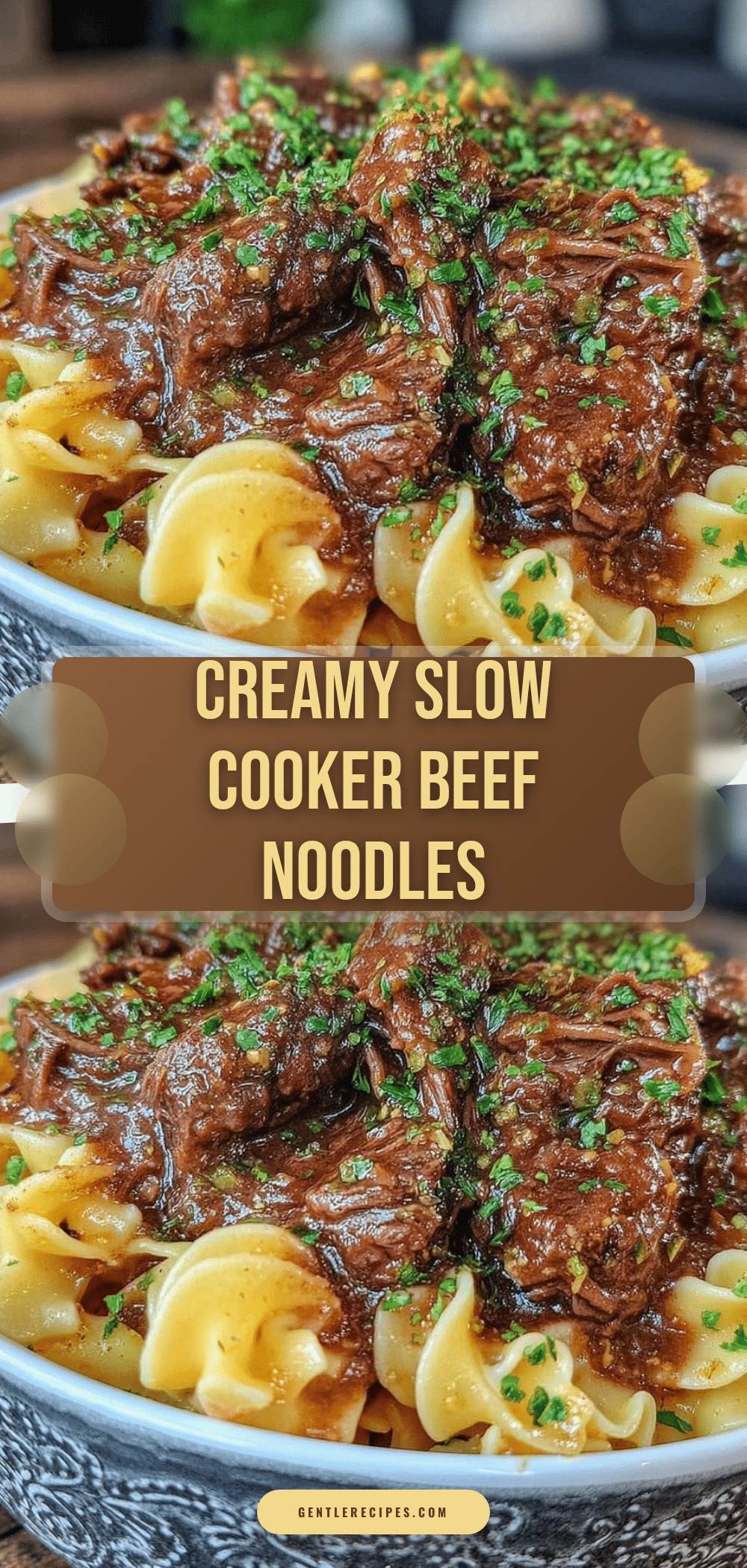 Creamy Slow Cooker Beef and Noodles Recipe Easy 5-Ingredient Crockpot Dinner 5 creamy slow cooker beef and noodles recipe