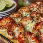 creamy spinach and artichoke stuffed shrimp - featured image