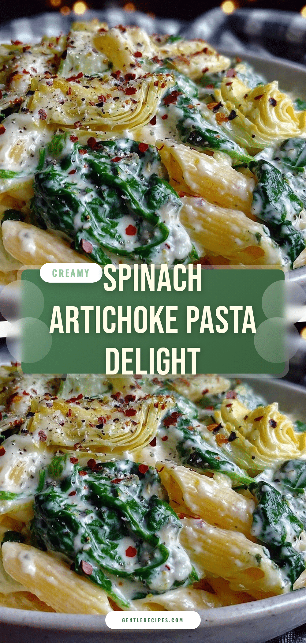 Creamy Spinach Artichoke Pasta Recipe Easy Healthy Vegetarian Meal 5 creamy spinach artichoke pasta recipe