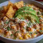 creamy white chickpea chili - featured image
