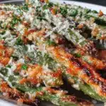 crispy garlic parmesan roasted green beans - featured image