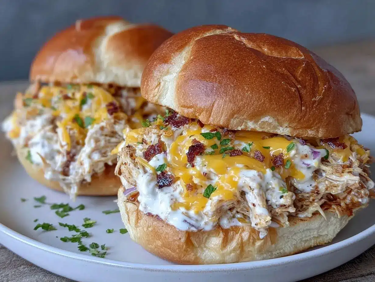 Easy Crock Pot Ranch Chicken Sandwiches Recipe Perfect for Game Day 4 crock pot ranch chicken sandwiches preparation steps