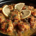 easy crockpot chicken piccata - featured image