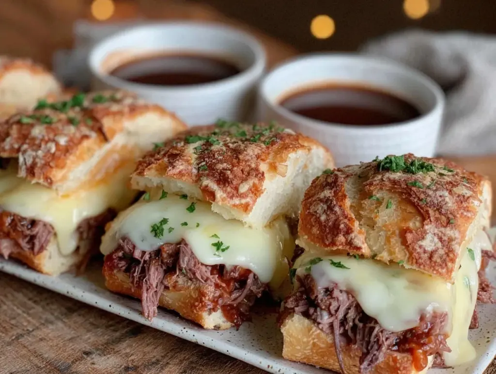 easy crockpot French dip sandwiches - featured image