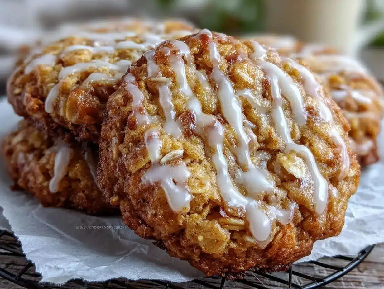 Easy Iced Oatmeal Cookies Recipe 4-Ingredient Chewy School Party Treat 4 easy iced oatmeal cookies preparation steps