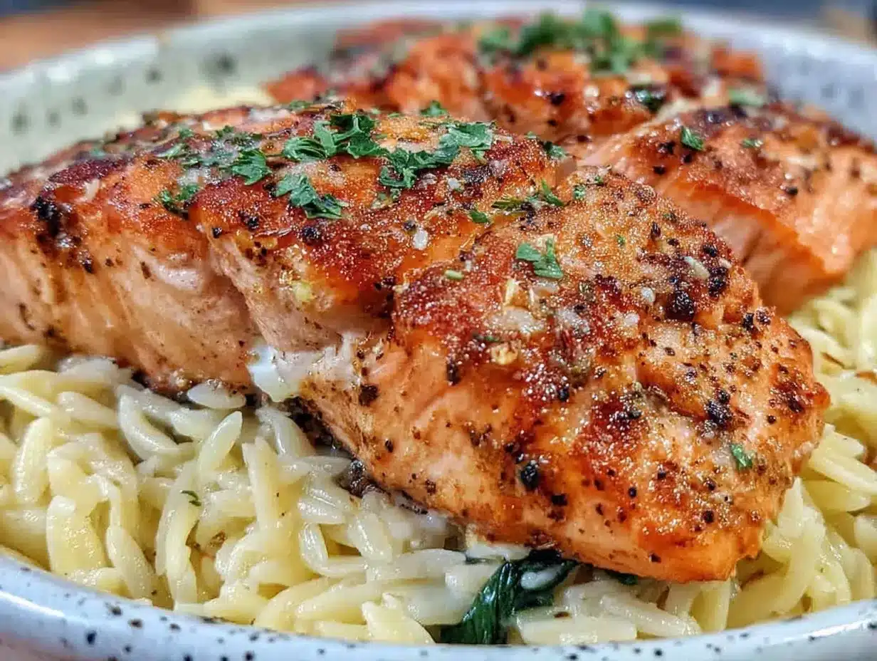 Easy Seared Salmon with Lemon Orzo Recipe Perfect for Quick Dinners 4 easy seared salmon with lemon orzo preparation steps