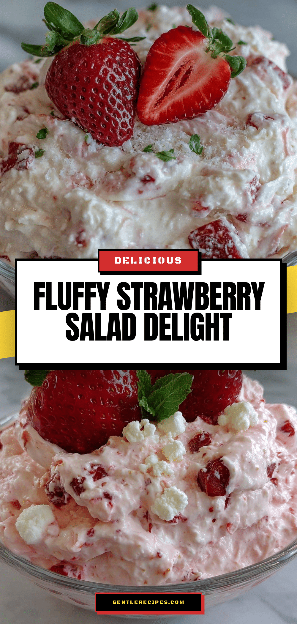Easy Strawberry Fluff Salad Recipe 5-Minute Perfect Summer Dessert 5 easy strawberry fluff salad recipe