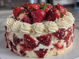 Home 5 fluffy whipped cream strawberry cake - featured image