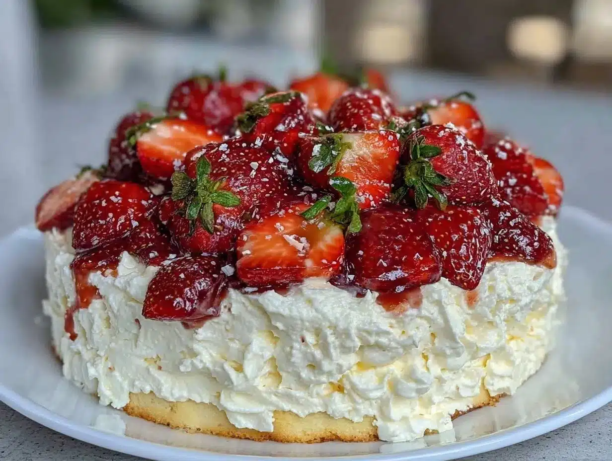 Fluffy Whipped Cream Strawberry Cake Recipe Easy Perfect Birthday Treat 4 fluffy whipped cream strawberry cake preparation steps