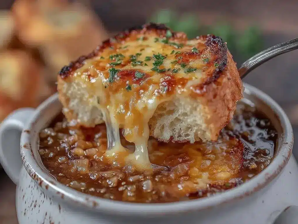 French onion soup crockpot recipe - featured image