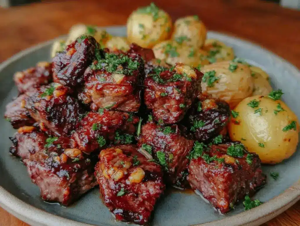 garlic butter beef bites - featured image