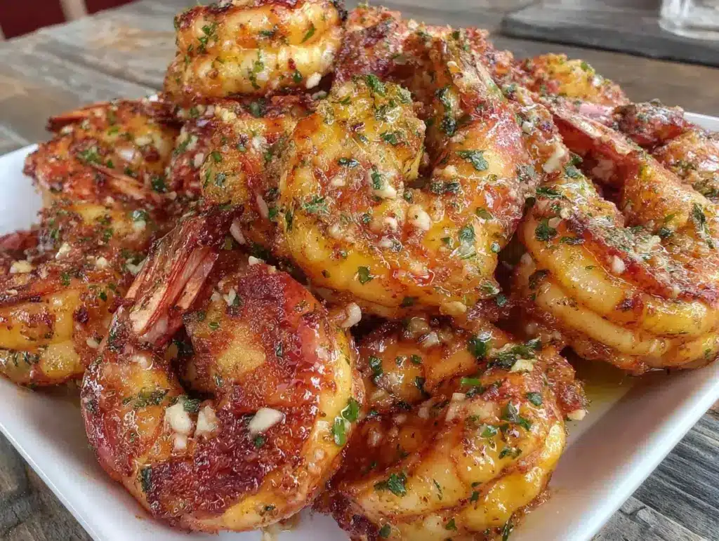 garlic parmesan keto roasted shrimp - featured image