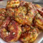 garlic parmesan keto roasted shrimp - featured image