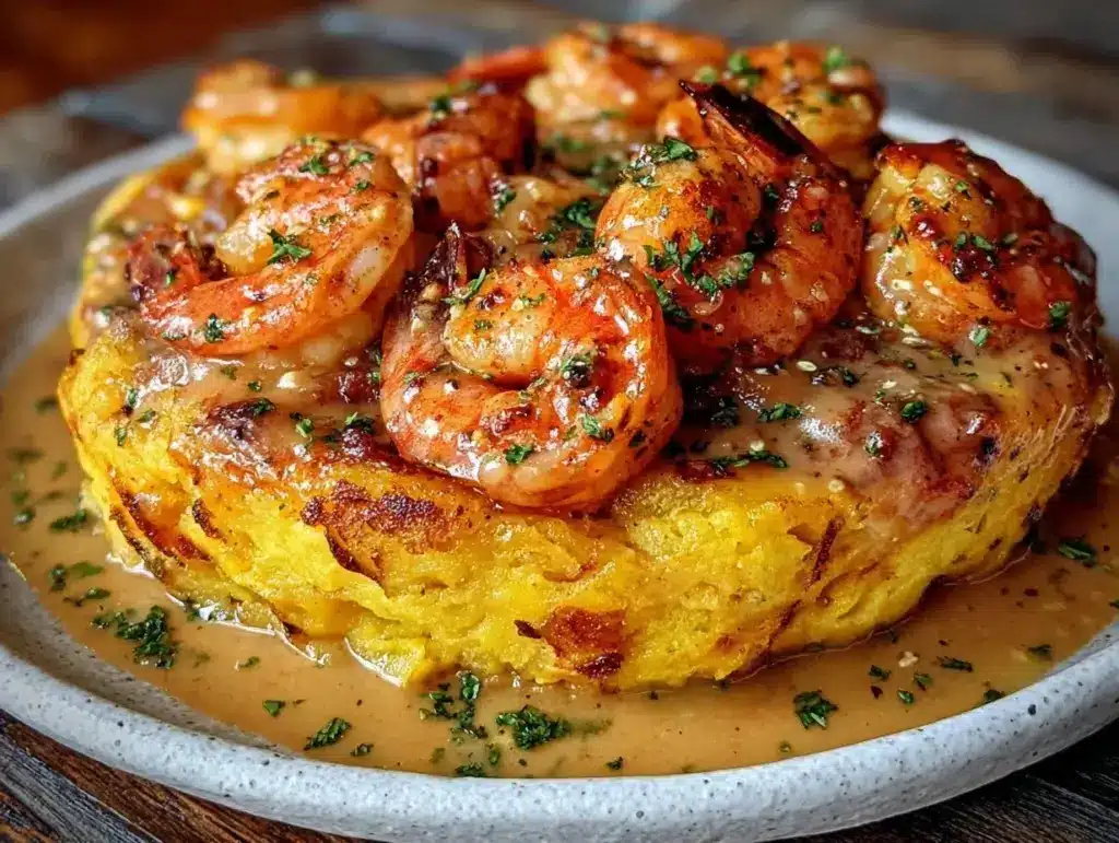 Home 2 garlic shrimp mofongo - featured image