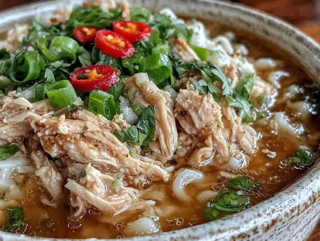 ginger garlic chicken noodle soup - featured image