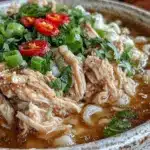ginger garlic chicken noodle soup - featured image