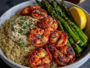 Home 7 healthy grilled shrimp bowl - featured image