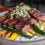 healthy grilled steak bowl - featured image