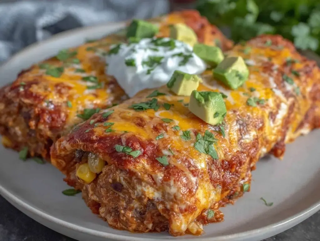 healthy vegetarian black bean enchiladas - featured image