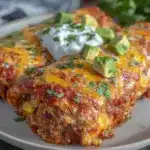 healthy vegetarian black bean enchiladas - featured image