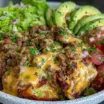 keto cheeseburger bowls - featured image