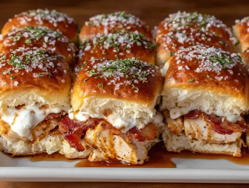 maple chicken bacon sliders - featured image