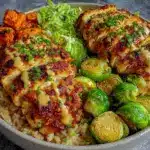 maple dijon chicken sweet potato bowls - featured image