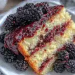 moist blackberry almond cake - featured image