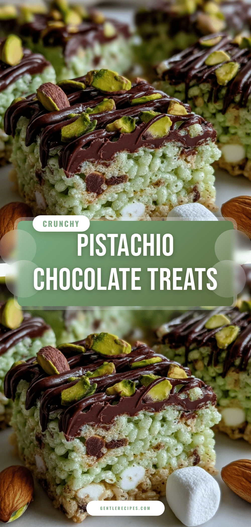 Delicious Pistachio Rice Krispie Treats Recipe Easy Homemade Dark Chocolate Drizzle 5 pistachio rice krispie treats recipe