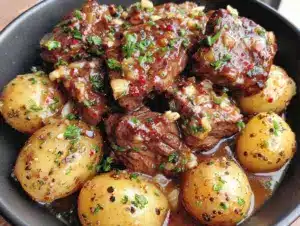 Home 4 savory garlic butter beef with potatoes - featured image