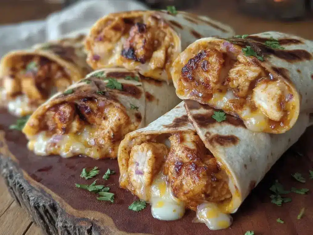 savory garlic chicken wraps - featured image