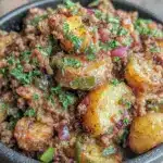savory ground turkey with potatoes - featured image