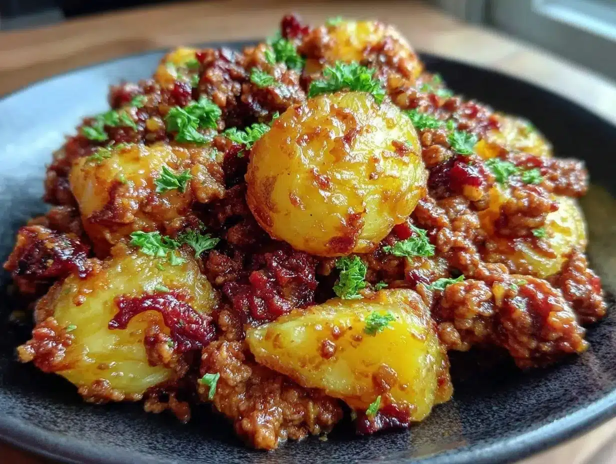 Savory Ground Turkey with Potatoes Easy Healthy Dinner Recipe for One 4 savory ground turkey with potatoes preparation steps