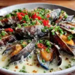 savory mussels garlic miso broth - featured image