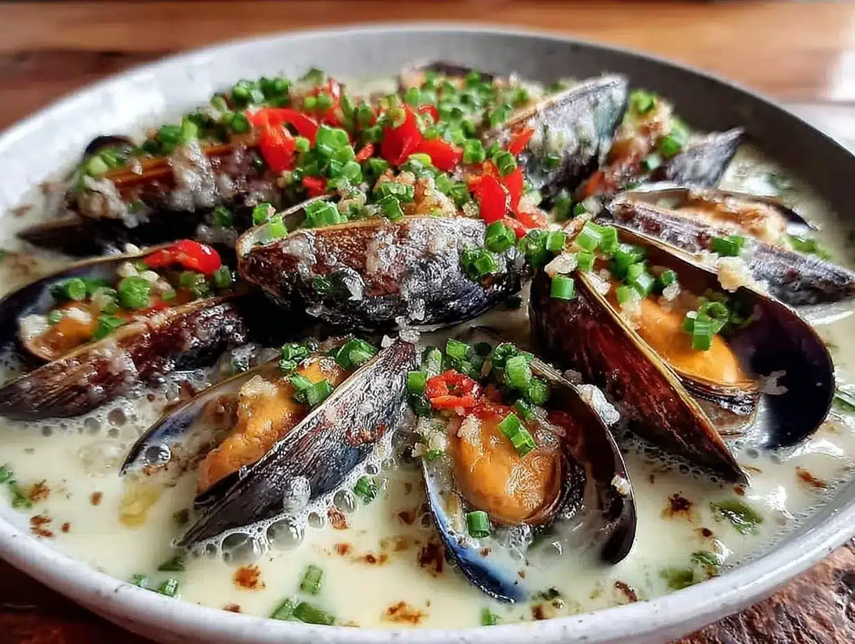 Savory Mussels in Garlic Miso Broth Easy Japanese Dinner Recipe 4 savory mussels garlic miso broth preparation steps
