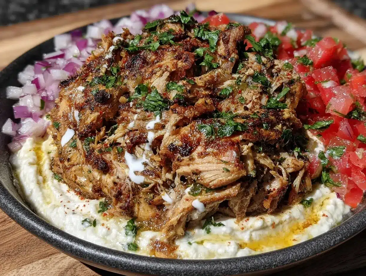 Easy Slow Cooker Chicken Shawarma Recipe 5-Step Healthy Crock Pot Meal 4 slow cooker chicken shawarma preparation steps