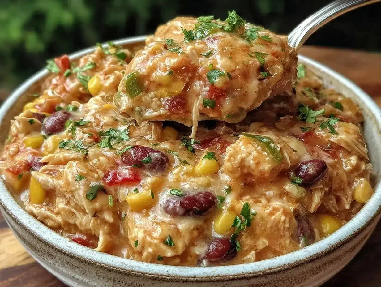 Easy Slow Cooker Fiesta Chicken Recipe for Flavorful Taco Bowls 4 slow cooker fiesta chicken preparation steps