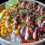 street corn chicken rice bowl - featured image