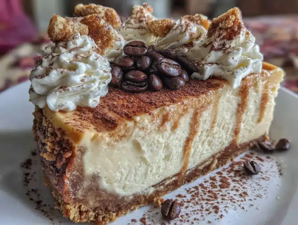 tiramisu cold brew coffee cheesecake - featured image