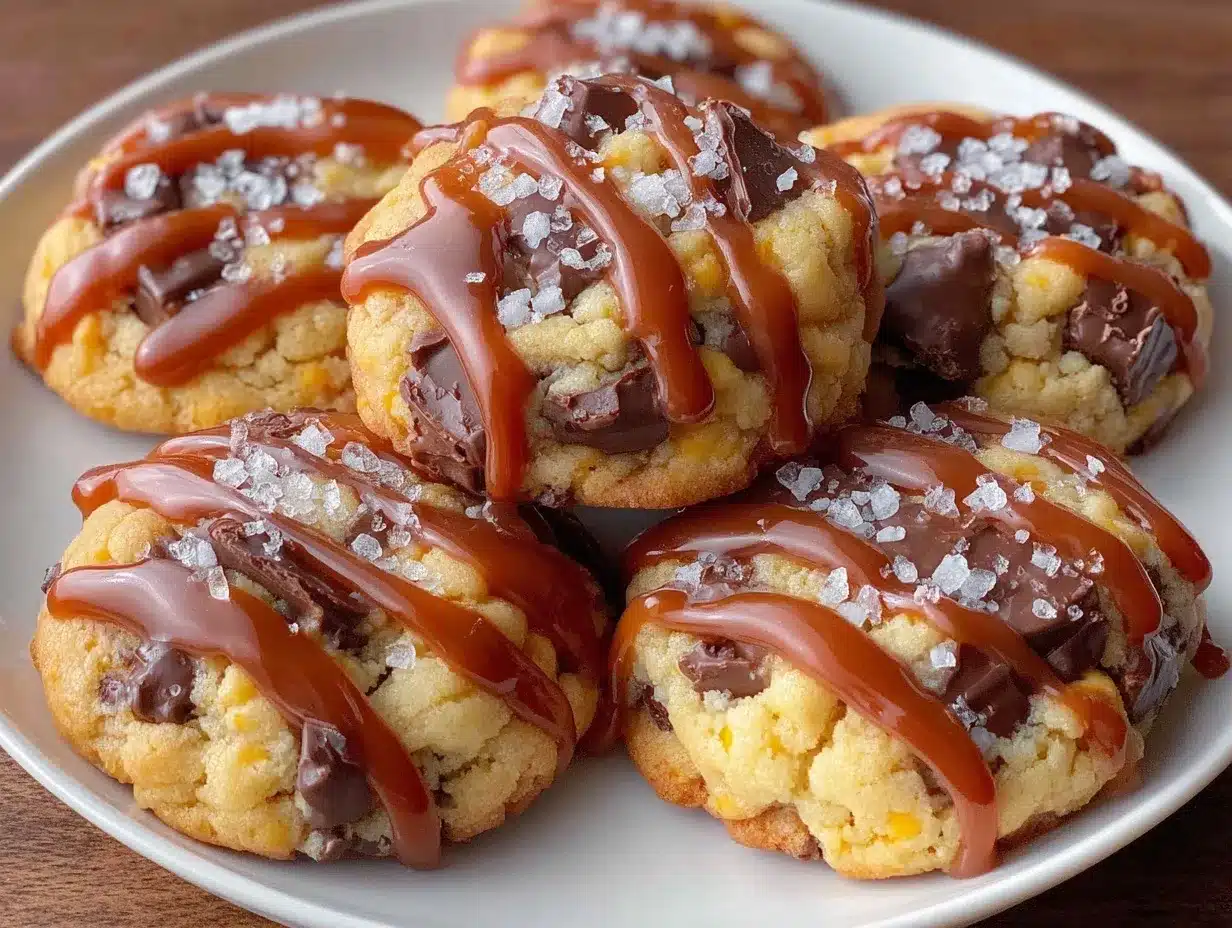 Irresistible Twix-Style Cookies Recipe Easy Homemade Caramel Drizzle Treats 4 Twix-style cookies preparation steps