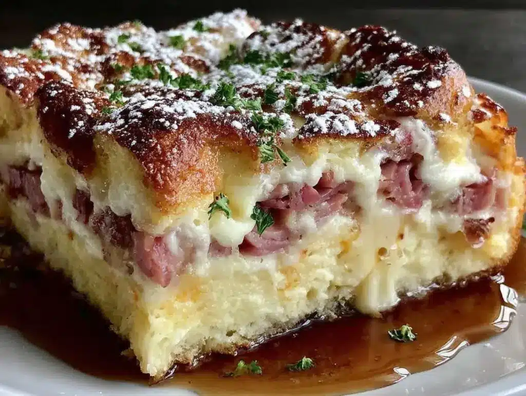 ultimate monte cristo breakfast casserole - featured image