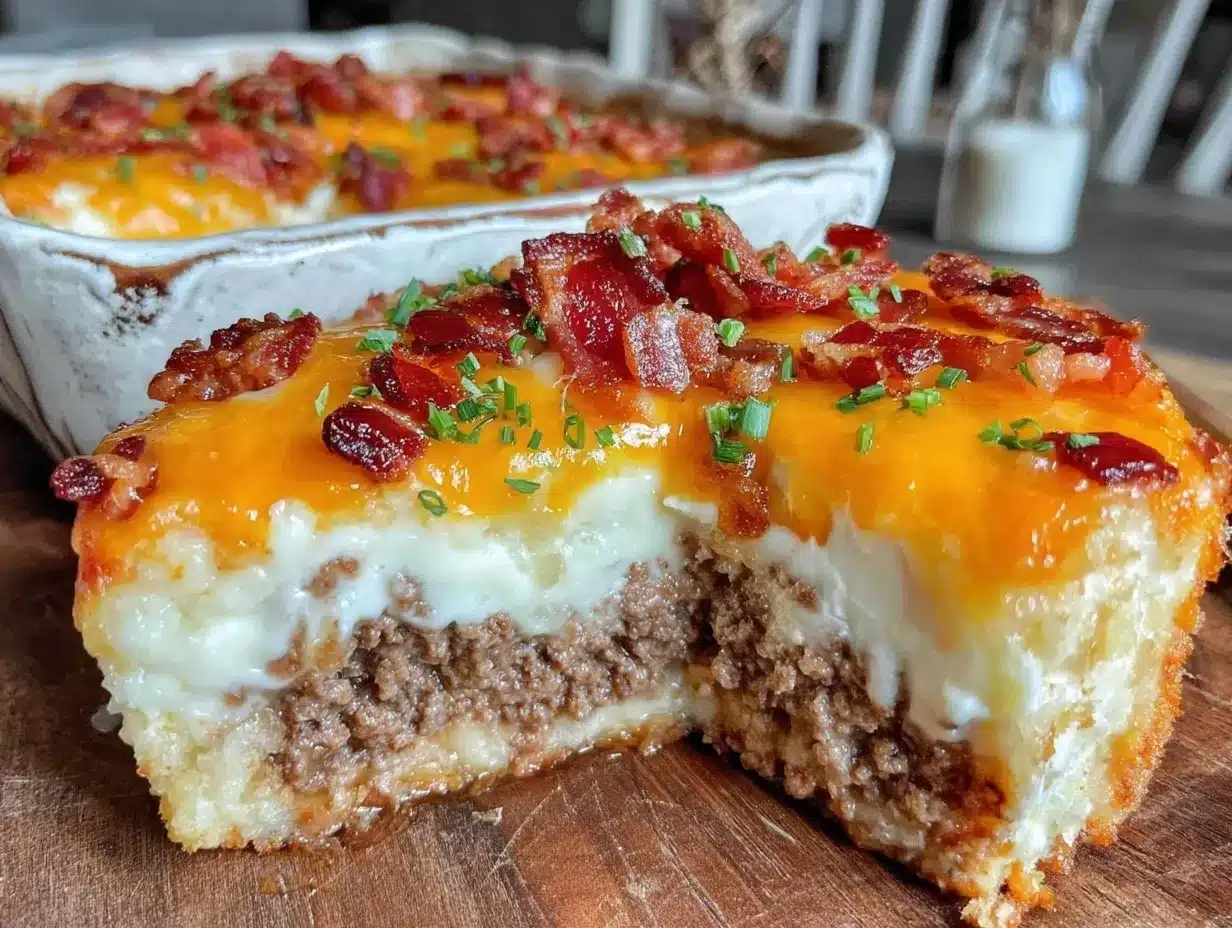 Bacon Cheeseburger Casserole Low Carb Dinner Recipe Ready in 30 Min 4 bacon cheeseburger casserole preparation steps