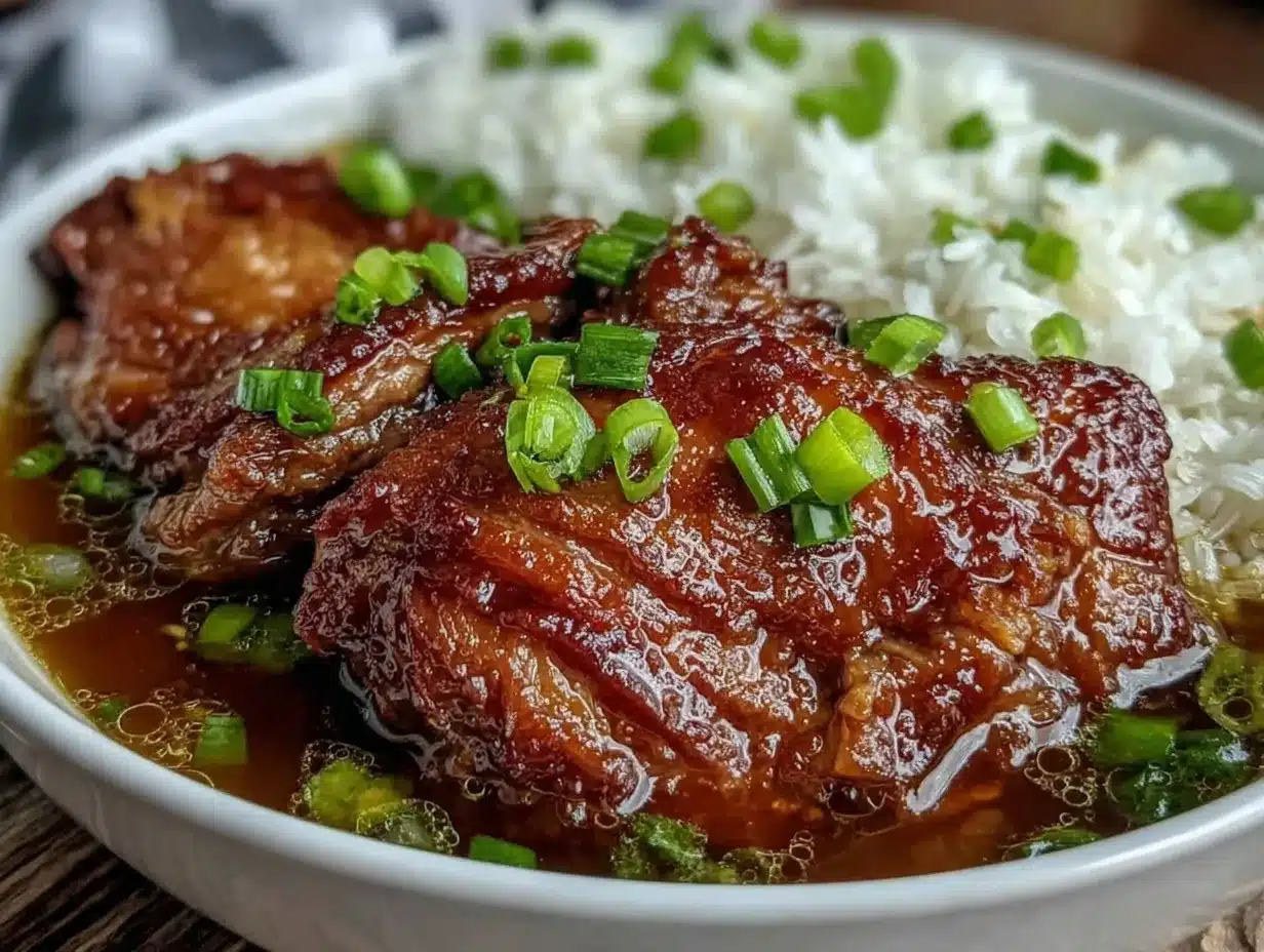 Caramelised Soy Chicken Recipe Easy Healthy Garlic Ginger Broth with Rice 4 caramelised soy chicken recipe preparation steps