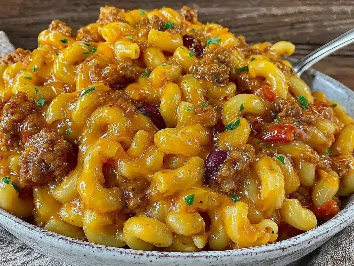 Cheesy Chili Mac and Cheese Recipe Easy Dinner Ready in 30 Minutes 4 cheesy chili mac and cheese preparation steps