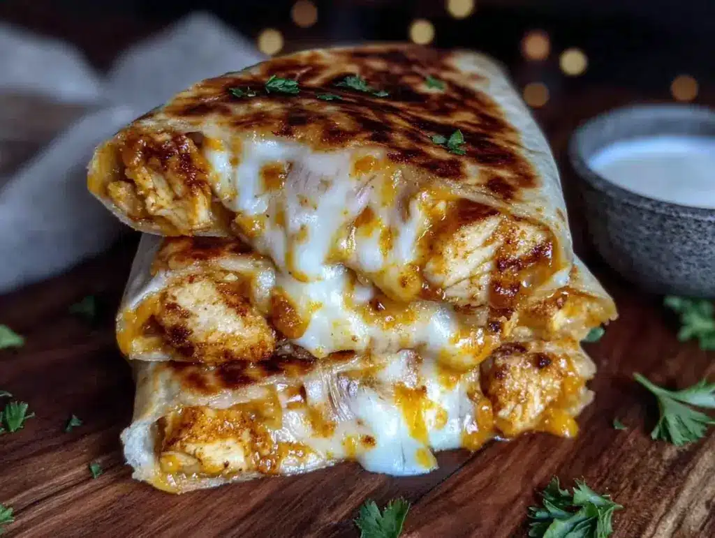 Home 2 cheesy garlic chicken wraps - featured image